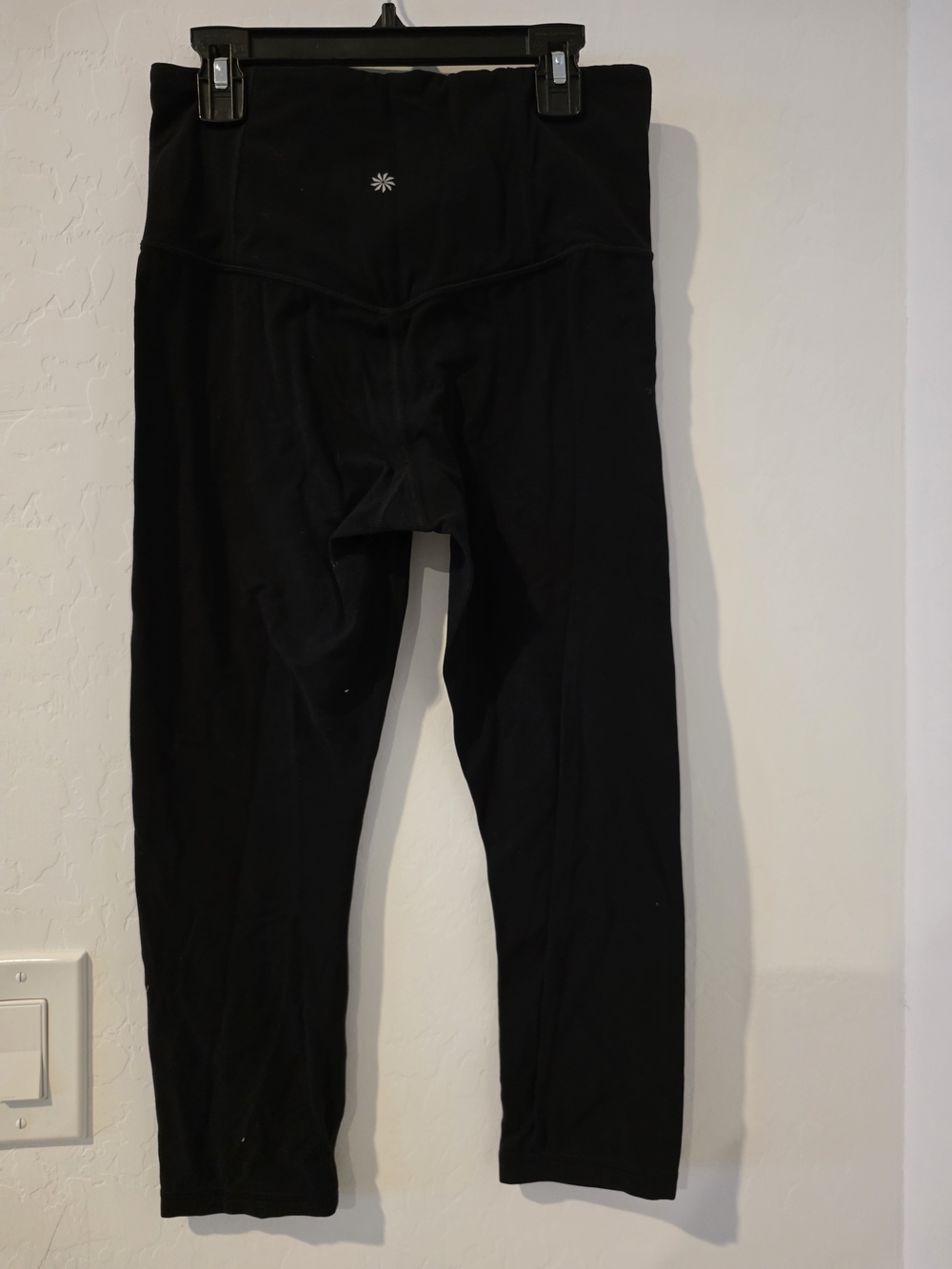 Athleta Black Active Leggings with Subtle Logo